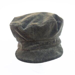Child Olive Green Corduroy Cadet Military Hat